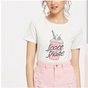 GANNI Cotton Berkley Tee "Space Shake" Crewneck Short Sleeve T Shirt Size SMALL